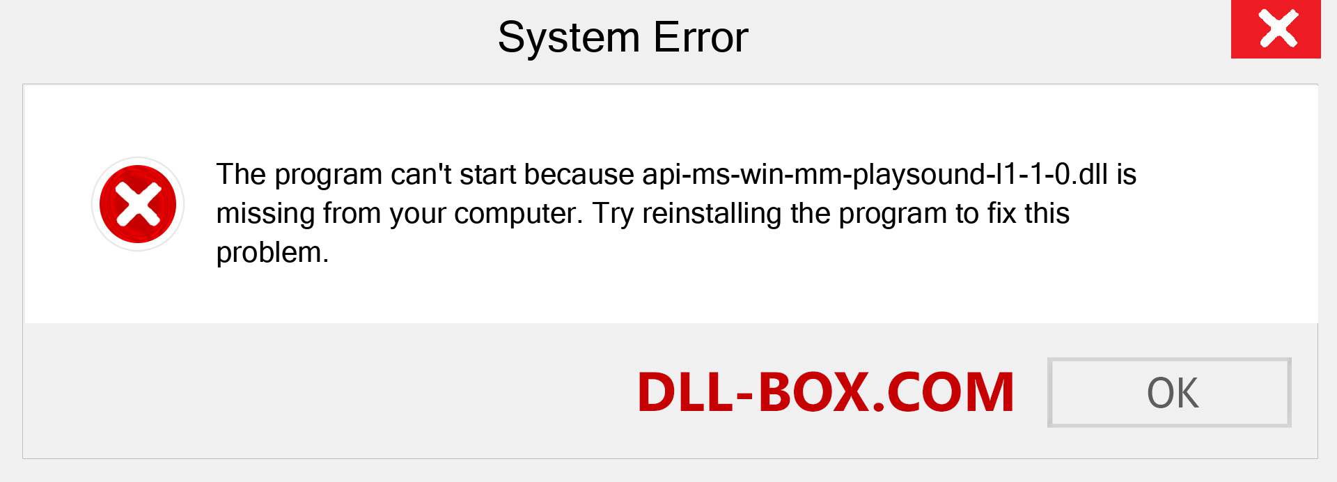  api-ms-win-mm-playsound-l1-1-0.dll file is missing?. Download for Windows 7, 8, 10 - Fix  api-ms-win-mm-playsound-l1-1-0 dll Missing Error on Windows, photos, images